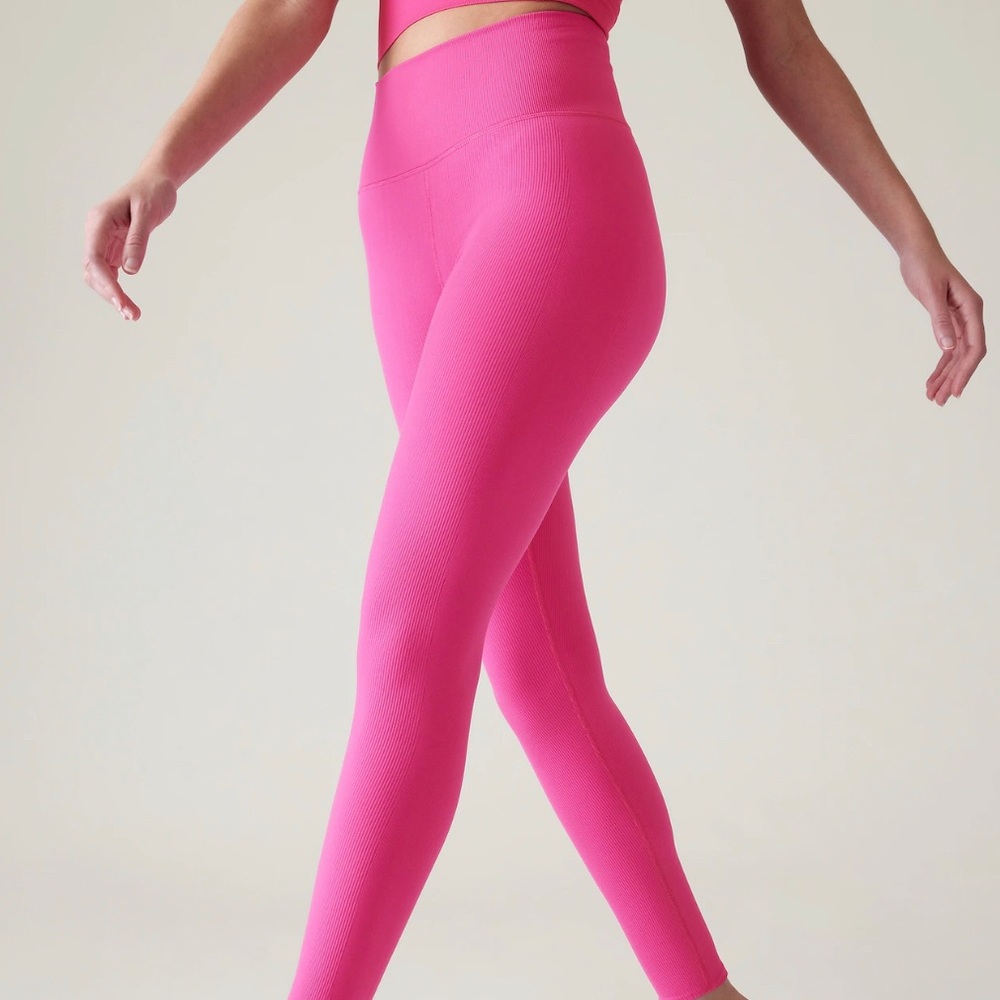 CARBON38 Pink High Rise Full-Length Legging in Diamond Compression, size Small.